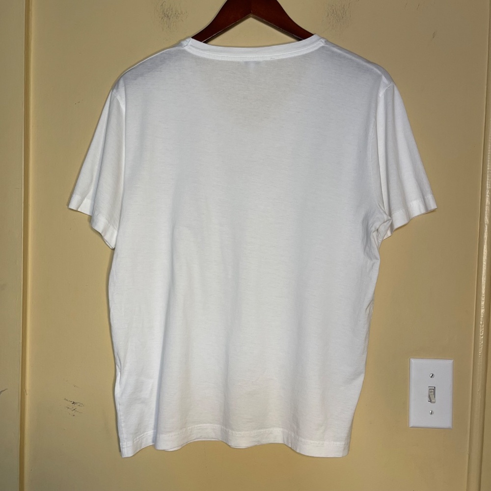 Men's White V-Neck T-Shirt - Picture 2 of 8